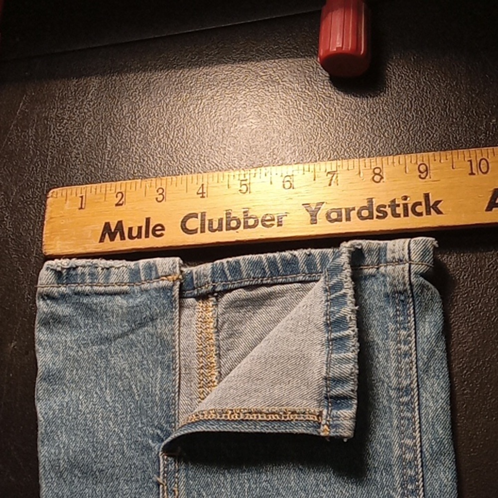 Woman's jeans, good stretch blue. 8 regular. High-rise flare. - Picture 5 of 10